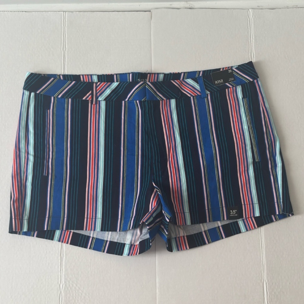 a.n.a Womens Multicolor Striped Twill Shorts size 20